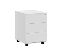 Mobile Lockable File Cabinet, White