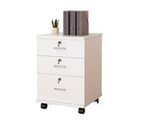Mobile Locking File Cabinet - Simple Office Storage with Drawers Legal FileCompact Low Cabinet for Home & Office White One Size