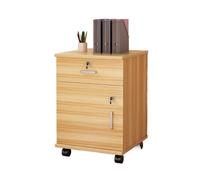 Mobile Low Cabinet with Locking Drawer Office FileSimple Natural Finish Secure Storage for Files Documents & Supplies - Ideal for Home & Office Use