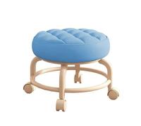 Mobile Low Rolling Stool with 360° Swivel Wheels, Comfortable Durable Household Faux Leather Rolling Seat, Rolling Stool for Home and Business, Black Camouflage Tent Chair (Blue, One Size)