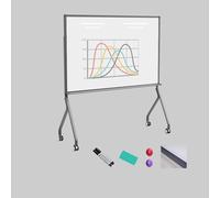 Mobile Magnetic Dry Erase Whiteboard on Wheels, Large 35" x 47" Standing Board for Office, Classroom, and Home Use - Versatile Rolling Whiteboard with Stand