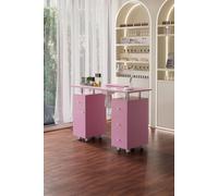 Mobile Manicure Table with Dust Collector & Storage Drawers in Pink The hot sale Pink