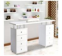 Mobile Manicure Technician Nail Table with 8 Drawers Storage