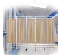 Mobile Medical Privacy Screen, 5-Panel Portable Room Divider On Wheels, 6' High For Hospitals And Clinics(Color-2)