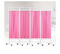 Mobile medical privacy screen, 6-foot high temporary wall divider with removable nylon fabric for hospitals, offices, and beauty salons.(Color-4)