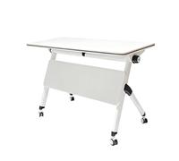 Mobile Meeting Table, Foldable Flip Top Training Desk with Silent Wheels, Privacy Partition Conference Room Table for Office, School, Educational Institution