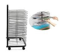 Mobile Metal Art Drying and Storage Rack, Extra Large Flexible Shelves for Artists and Crafters