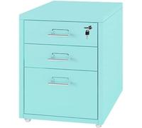 Mobile Metal File Cabinet 3-Drawer Vertical Office Locker with Lock Rolling Under Desk Storage Solution for Home & Office nization