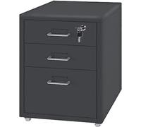 Mobile Metal File Cabinet 3-Drawer Vertical Office Locker with Lock & Wheels Secure Under-Desk Storage Solution for Home & Office nization
