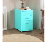 Mobile Metal Filing Cabinet with Lockable WheelsVertical Rolling Storage Drawer for Secure Document OrganizationPortable Metal Locker for Home & Office Use