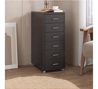 Mobile Metal Storage Cabinet on Wheels, Rolling File Cabinet with Lockable Drawers, Vertical Filing Storage for Office, Under Desk Printer Stand with Casters