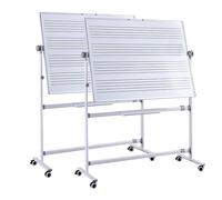 Mobile Music Staff Whiteboard, Double-Sided Magnetic Dry Erase Board on Wheels for School Musicians and Home, 90x120cm, 2 Pack