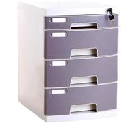 Mobile Office nizer - Plastic Document Storage Box with Multiple Drawers & Lock 2/3/4 Tier Desktop File Holder for Receipts Papers and Office Supplies