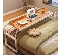 Mobile Overbed Table with Wheels - Height Adjustable Rolling Bedside Table for King Size Beds - Versatile Use Anywhere in the Home