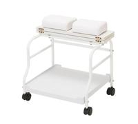 Mobile Pedicure Trolley with Footrest - White Rolling Nail Tool Cart | Ideal Pedicure Station for Beauty Salons, Manicure Setup & Spa Treatments