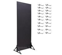 Mobile Pegboard with 20 Hooks Metal Perforated Panel for Garage Office Craft Room Retail Store Black 20x47in Versatile Storage Solution