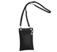 Mobile Phone Bag for Hanging, Women's Mobile Phone Shoulder Bag Leather PU, Mobile Phone Bag for Hanging, Sling Bag Men & Women, Crossbody Bag for Shopping, Dating, Walks (Black)