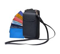 Mobile Phone Bag, Small Bag with Multiple Compartments and Zip, Storage Bag for Mobile Phones with Holder and Carry Strap, for Cards, Passport, Keys, Lipstick, Women, Girls, Outdoor, Camping