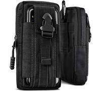 ONEFLOW Survival Case for Samsung Galaxy A26 5G Mobile Phone Belt Bag Made of Nylon with Carabiner, Tactical EDC Case with Belt Holder, Mobile Phone Case Outdoor Mobile Phone Case, Black