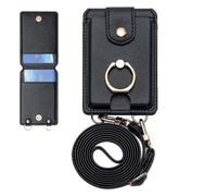 Mobile Phone Card Holder, Self-Adhesive Mobile Phone Wallet - Credit Card Holder for Phone, Multipurpose Waterproof Mobile Phone Card Holder with 2 Card Slots, Stand and Removable Lanyard, Fits All
