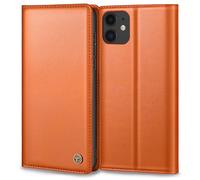 Mobile Phone Case for iPhone 12/12 Pro Case, Premium Leather Protective Case for iPhone 12/12 Pro Case, Wallet Card Slot, Stand Function, Foldable Flip Case for iPhone 12 Case, Orange