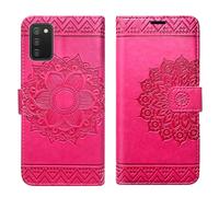 Mobile phone case for Samsung Galaxy A03s, case Samsung A03s - protective case folding case mobile phone case flip case with [stand function, card slots] Compatible with Galaxy A03s Mandala, Pink