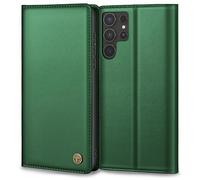 Mobile Phone Case for Samsung Galaxy S25 Ultra Case, Premium Leather Protective Case for Samsung S25 Ultra Wallet Card Slot Stand Function Foldable Flip Case for Galaxy S25 Ultra Case, Pine Green