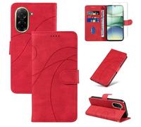 Mobile Phone Case for Xiaomi Redmi A5 4G EU Version (Not for Global Version) Case with 1 Piece Tempered Glass Screen Protector Screen Protector Stand Function and Card Slot Protective Case (Red)