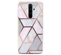 ONEFLOW Sense Case, Compatible with Xiaomi Redmi Note 8 Pro Pro Max, Marble Effect Case, Camera and Screen Protector, Glitter Silicone Phone Case, Thrill