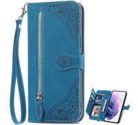 Mobile Phone Case for ZTE Blade A76 4G Wallet Cases, Wallet Magnetic Closure and Flip Stand Caser, Embossed Pattern Cover for ZTE Blade A76 4G-Blue