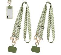 Mobile Phone Chain Universal for Hanging Compatible, Green Adjustable Mobile Phone Strap for Hanging, Pack of 2 - Universally Compatible with Smartphones Without Case
