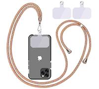 Mobile Phone Chain Universal, Mobile Phone Lanyard, Universal Mobile Phone Hanging Around the Neck with Pad, Mobile Phone Lanyard, Adjustable and Removable. (1Yellow Rainbow)
