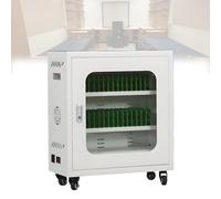 Mobile Phone Charging Station Cabinet with Wheels Locking Design & Combination Lock 360° Mobility for Classroom & Office nization - White