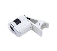 Mobile Phone Clip Microscope with LED Light Ultra Small Magnifying Glass for Biological Jewelry Stamps Parts Circuit Boards (60X)