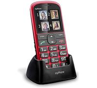 Mobile Phone for Elderly People, myPhone Halo 2 Red, Unlocked Senior Big Button Mobile Phone with Charging Dock, SOS Function, Camera, Large 2,2 inch Color Display, Easy-to-Use, Bluetooth and Torch
