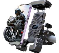 Mobile Phone Holder Bike for Canyon Spectral:ON/Spectral:ONfly/Torque:ON/Neuron:ON/Grand Canyon:ON, 360° Rotatable Stand Shock Absorbing Silicone and Secure Locking Featuring,A Black-A
