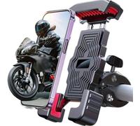 Mobile Phone Holder Bike for Scott Patron eRide/Strike eRide/Genius eRide/Ransom eRide/Aspect eRide, 360° Rotatable Stand Shock Absorbing Silicone and Secure Locking Featuring,B Black Red-A