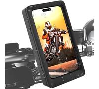 Mobile Phone Holder for Motorcycle, Bike, Waterproof Phone Mount Accessories Case Compatible with Smartphones up to 7.5 Inches with Rear Window, Unbreakable and Secure Attachment to the Handlebars