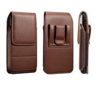 Mobile Phone Holster Case Belt Clip Pouch Holder for Samsung Galaxy A06 A07 A05 A17 A16 A14 S25 Ultra S23/S22/S21 Ultra, iPhone 17 Pro Max 16 Pro Max, Redmi Note 14, POCO C71, HONOR X6c (Brown, XL)