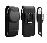 Mobile Phone Holster With Belt Clip Case Nylon Holder Pouch for iPhone 17 Pro Max 16 Pro Max Samsung Galaxy S26 Ultra A16 A26 A17 A56 HONOR X6b X7b OnePlus 13 Moto G55 G54 G85 (L)
