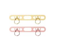Mobile Phone Lanyard Patch Side Hanging Stainless Steel Clip Double Buckle Phone Straps Gasket Metal Connect Piece(2pcs golden roseg)