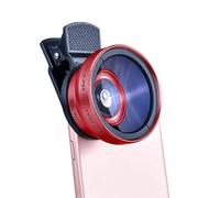 Mobile Phone Lens 0.45x Super Wide Angle 12.5X Macro HD Camera Lens for iPhone 12 11 8 7 6 XS Huawei Xiaomi Samsung (Red)