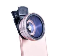 Mobile Phone Lens 0.45x Super Wide Angle 12.5X Macro HD Camera Lens for iPhone 12 11 8 7 6 XS Huawei Xiaomi Samsung (Rose Gold)