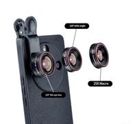 Mobile Phone Lens, For Travel Or Outdoor Adventures, With 0.62× (120°) Wide-angle Lens, 235° Fisheye Lens, 25× Macro, 8 * 5 * 2cm(3 in 1 lens suit)
