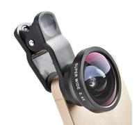 Mobile Phone Lens Metal Glass Clip On Design, 0.4x Portable Wide Angle Ultra Clear Smartphone Camera Lens Kit with Easy Installation, Sturdy Construction, Compact Size for Travel, Fotogr