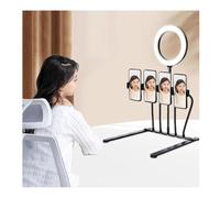 Mobile Phone Live Broadcast Stand, 360° Rotation, Three-color LED Fill Light, Ideal for Recording, Streaming, Online Meetings