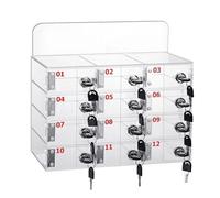 Mobile Phone Locker Mobile Phone Storage Box Acrylic Mobile Phone Holder Desktop Storage Box，36-Cell Mobile Charging Station for Classroom & Office, Silver Desktop Storage Cabinet, Convenien