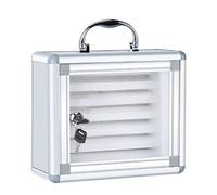 Mobile Phone Locker Mobile Phone Storage Box Acrylic Mobile Phone Holder Desktop Storage Box Wall Mounted，Aluminium Alloy Phone Locker Box with Key, 6-Slot Wall-Mount Mobile Storage Case, Po