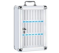 Mobile Phone Locker Mobile Phone Storage Box Acrylic Mobile Phone Holder Desktop Storage Box Wall Mounted，Aluminium Alloy Mobile Phone Locker Box with Key, 24 Wall-Mount Storage Case, Portab