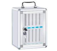 Mobile Phone Locker Mobile Phone Storage Box Acrylic Mobile Phone Holder Desktop Storage Box Wall Mounted，Aluminium Alloy Phone Locker Box with Key, 12 Wall-Mounted Mobile Storage Case, Port